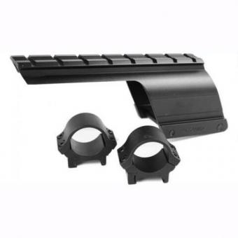 Remington 870 Montage Express .12 / Remington 870 .20 Sattelmontage Weaver- Picatinny mit Zielfernrohrringen B-Square 