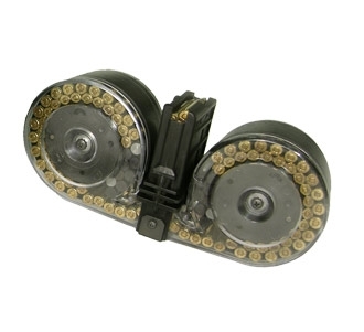 H&K 33 Magazin / HK33 Trommelmagazin / HK93 HK53 /5,56x45mm 100 Schuss Durchsichtig Beta C-MAG 