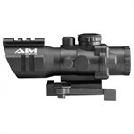 4X32mm Zielfernrohr RECON Tri-Rail dreifach beleuchtet mit Quick-release Montage und Rapid Ranging Absehen AIM USA 